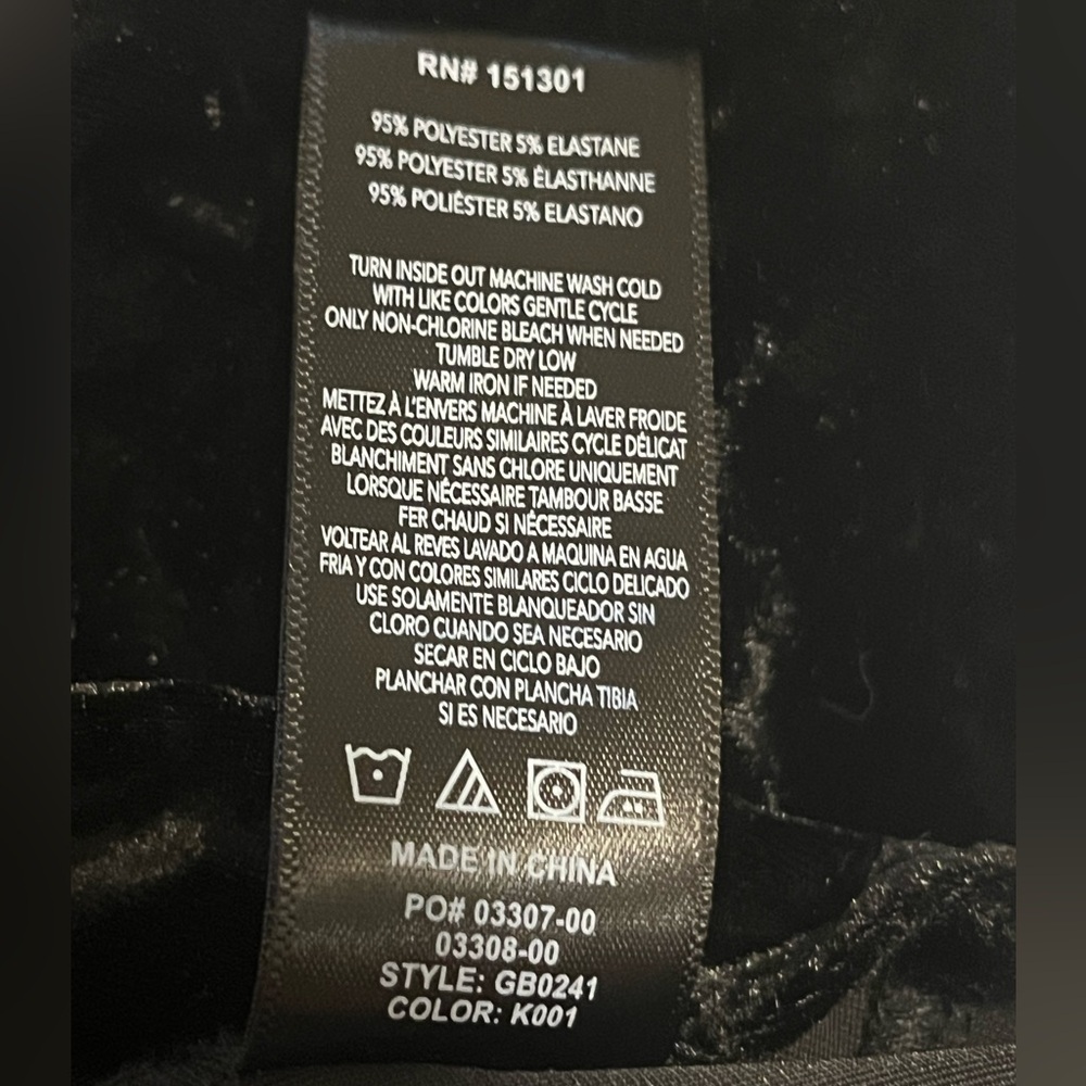 Good American Black Crushed Velvet Tank Bodysuit size 4/XL - Picture 8 of 10
